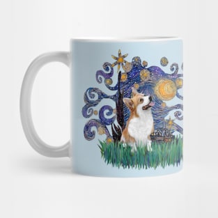 Starry Night Derivative Featuring a Pembroke Welsh Corgi Mug